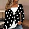 Tops for Women  Simple Print Long Sleeve Fake Two‑Piece Top Fall Casual Slim Pullover Women's Long Sleeve Top