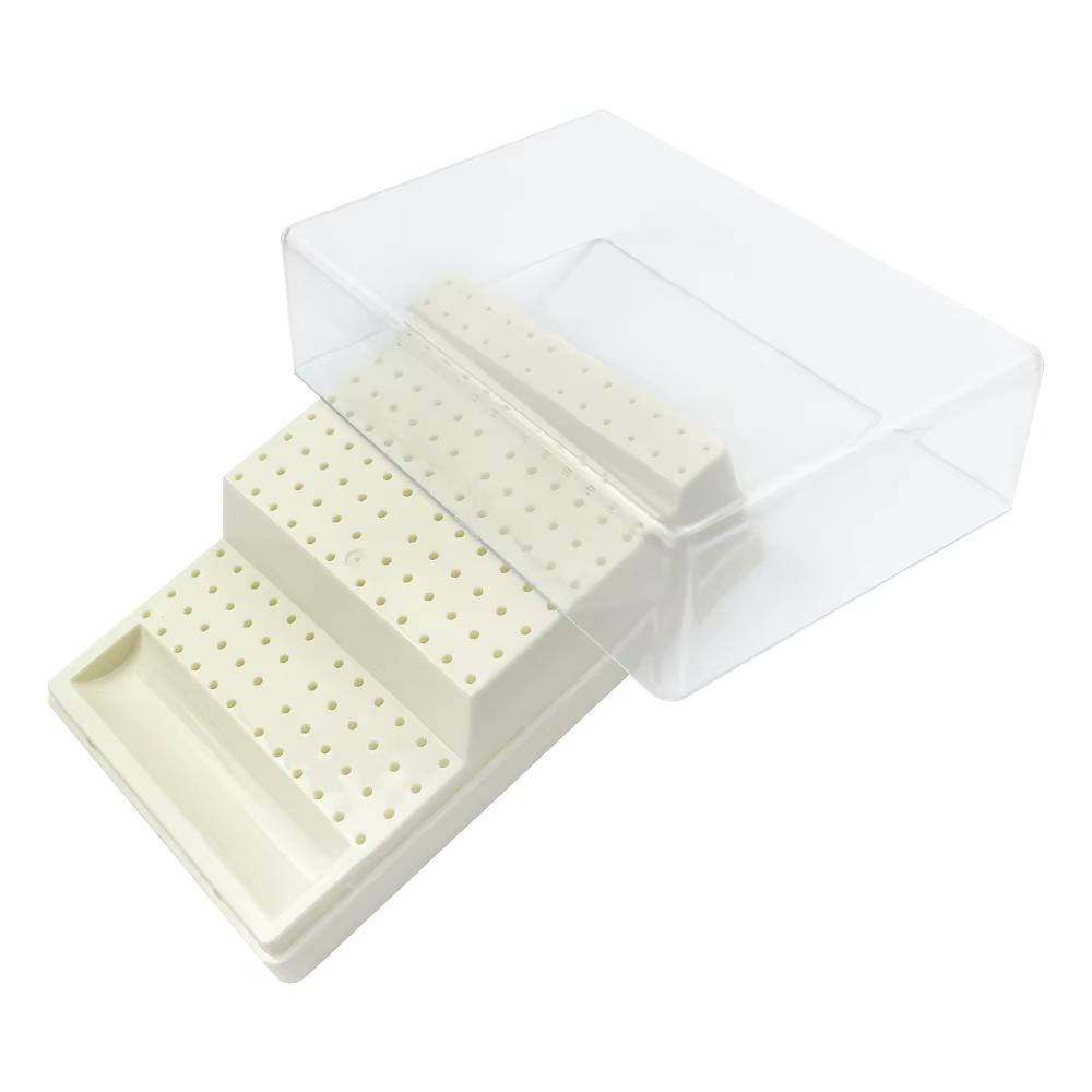 168 děr Plastikový box na zubní vrtačky Sterilizační pouzdro Držák pro zubní laboratoř Nástroje Vrták Diamantový Stojan Blok