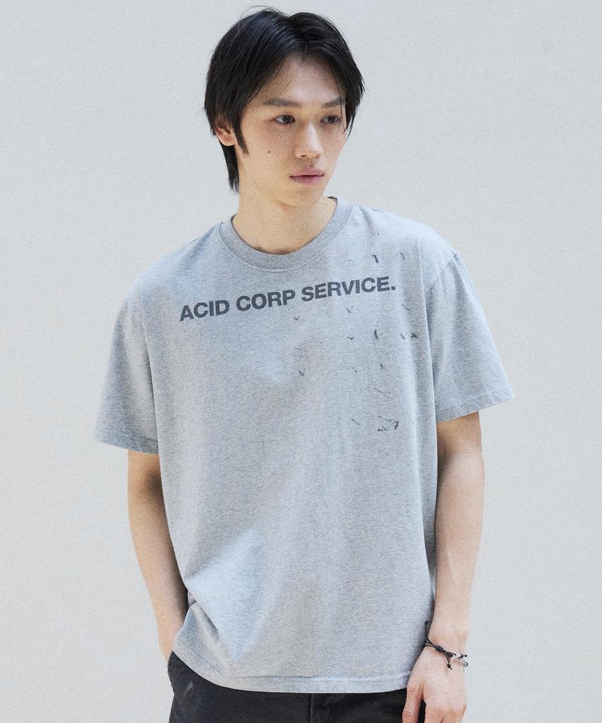 SLOWACID Bird Short Sleeve T-Shirt [Melange Gray]