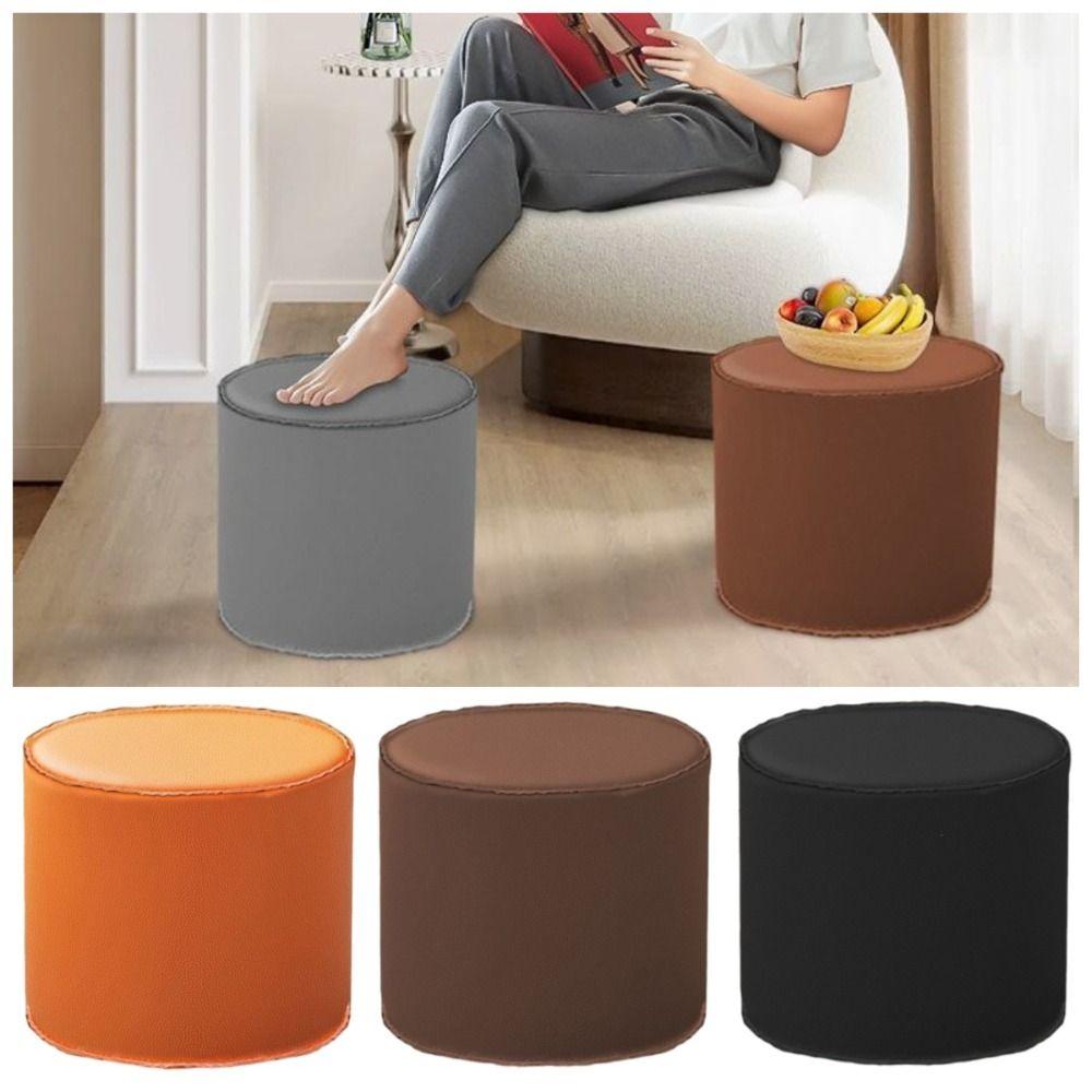 Sgabello Contenitore Impermeabile Pouf in Pelle Antiscivolo Copertura Multifunzionale per Sgabello Divano Contenitore Vestiti