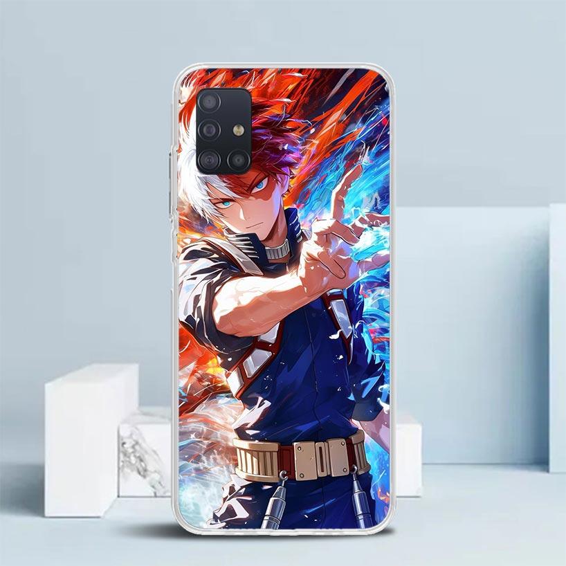 Todoroki Shoto MHA My Hero Soft Cover for Samsung Galaxy A12 A22 A32 A52 A72 A02S Phone Case Note 20 Ultra 10 S10 Plus A51 A71 A