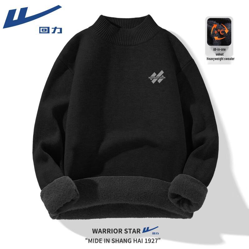 Warrior Men s Fleece Lined Half-High Collar Winter Sweater M