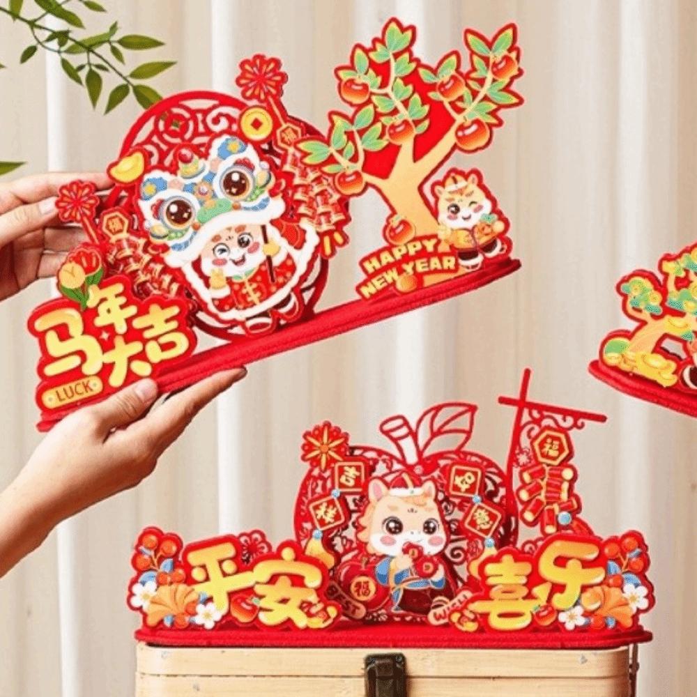 Traditional New Year Hanging Ornaments Lucky Character Wall Hanging  Living Room Decoration