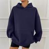 Women's Fashion Casual Solid Color Pocket Long Sleeve Hoodie