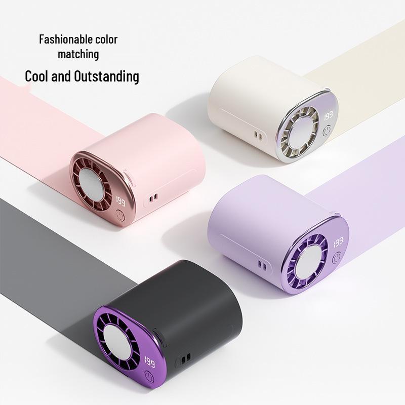 2026 Portable USB Clip-on Fan with Digital Display - Silent, Small, Outdoor, Desktop, Waist, and Umbrella Use