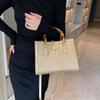 2023 Cross Border New Tote Bag Women's Bag Foreign Trade Leisure Large Capacity Crocodile Pattern Bag Women's Bamboo Handbag