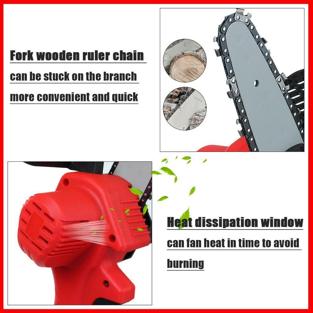 1500W 4inches Wood Cutter Cordless Electric Saw 24V One-Hand Saw Mini Electric Chain Saw