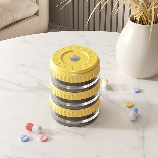 3Pcs Magnetic Pill Boxes Stackable Travel Pill Case Mini Medication Organizer Portable Pill Container for Supplements Capsules