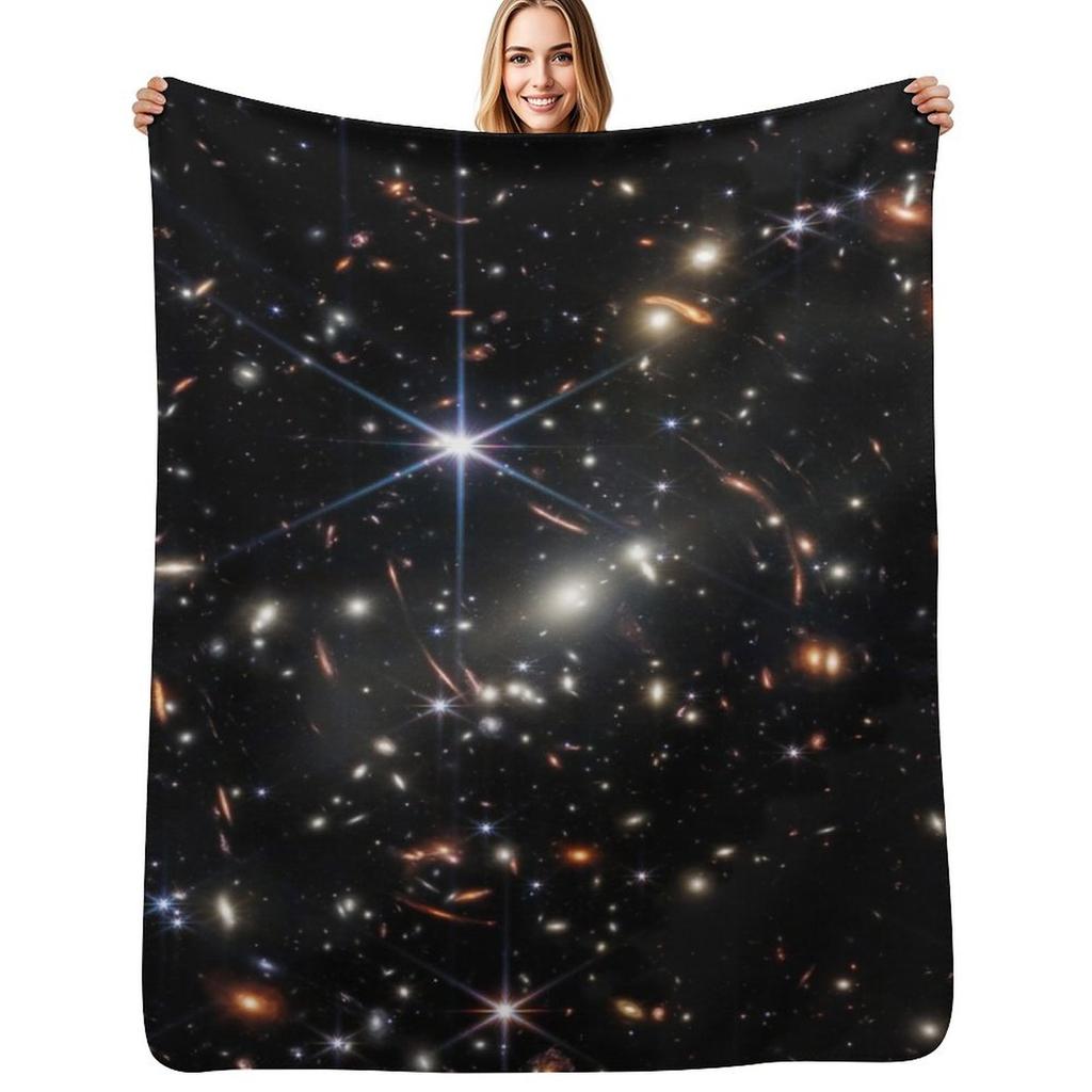 James Webbs First Deep Field James WebbJWST Space Poster Throw Blanket Cozy Light Blanket for Travel Camping Picnic