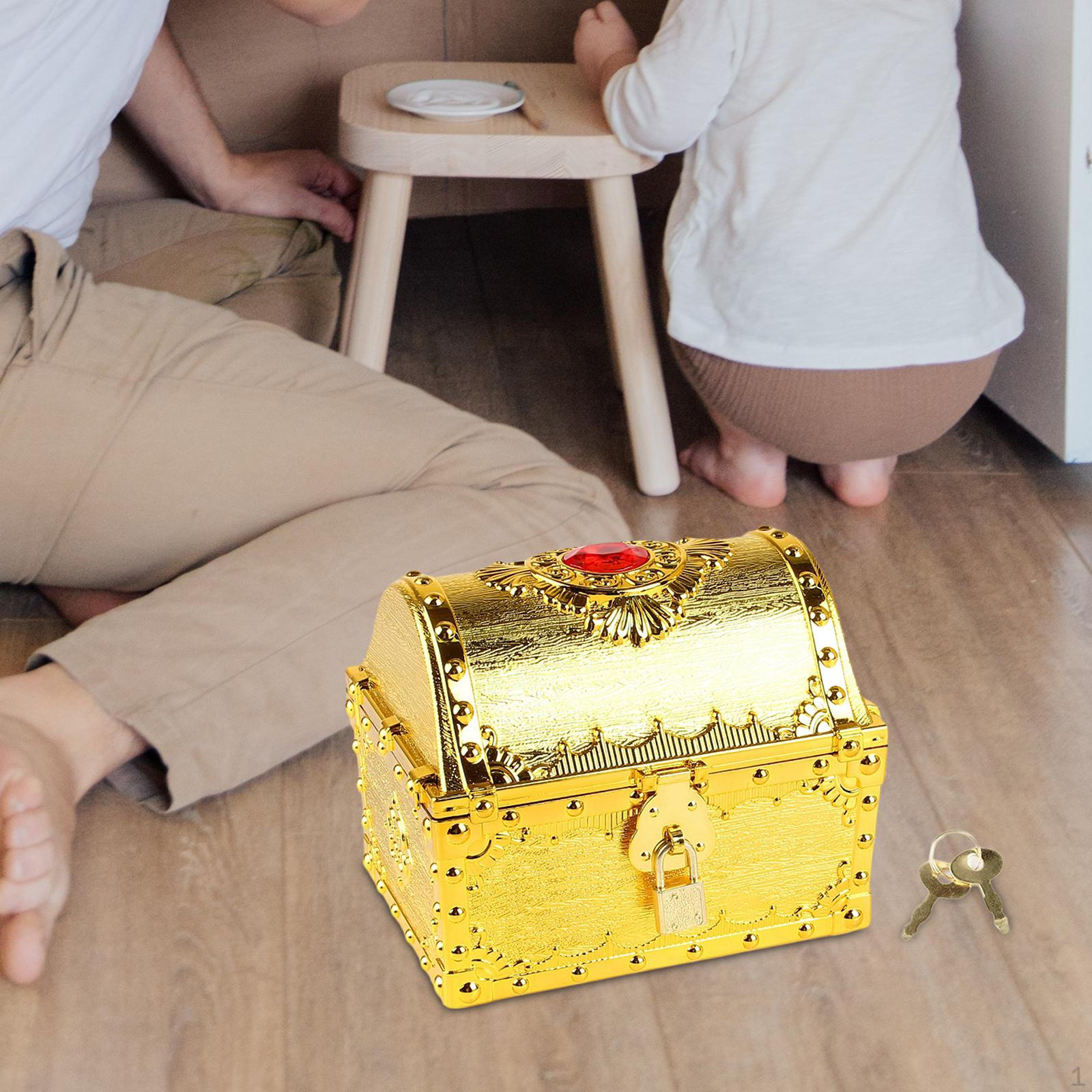 

Приключенческий сундук с сокровищами, декоративный винтажный сундук, большой размер, многофункциональный реквизит, пират