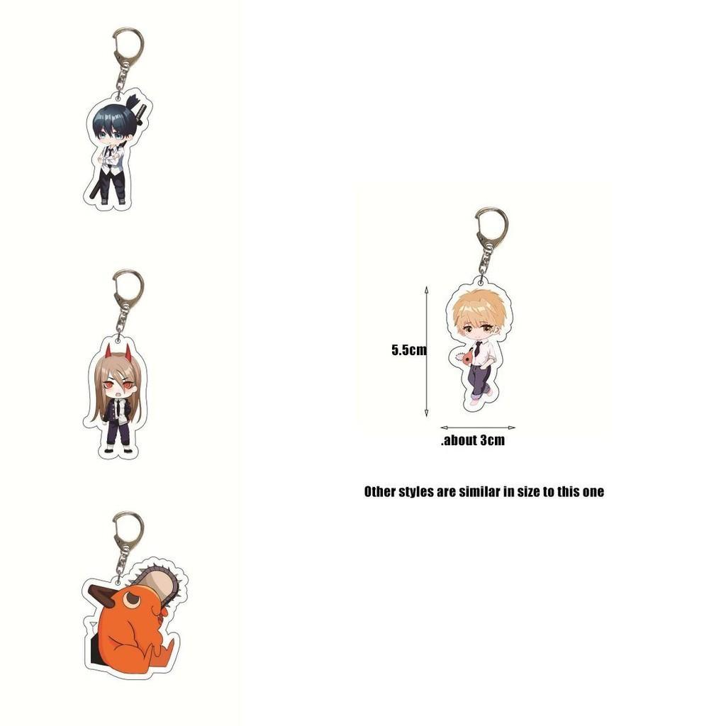 Unique Chainsaw Man Keyring Double Sided Printing Acrylic Key Chain Gift