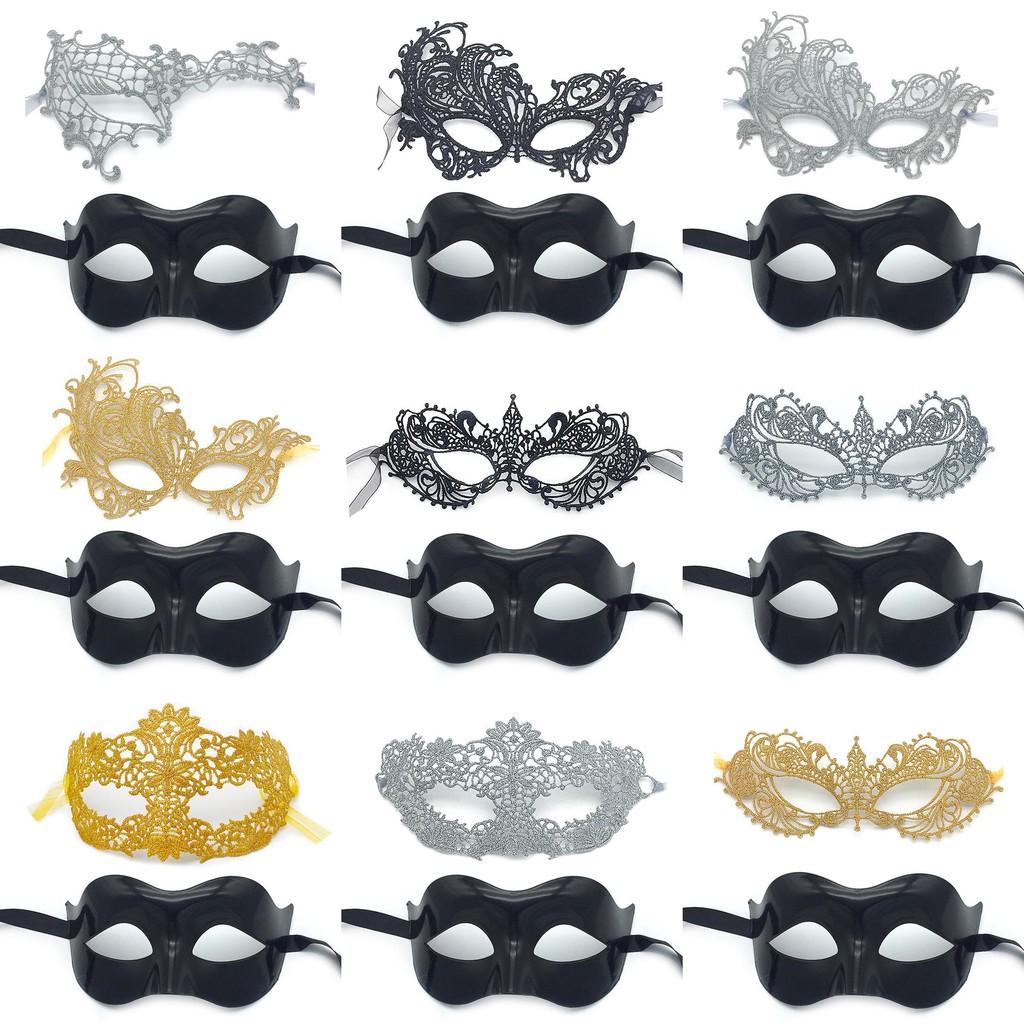 Silver Thread Half Face Mask With Eye Cover For Cosplay And Party Use