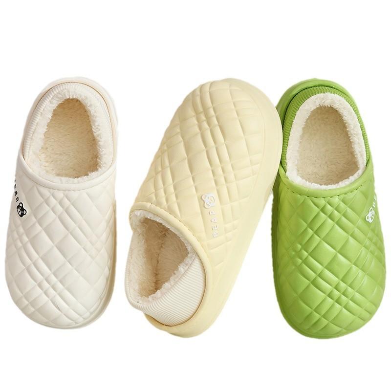 Cotton slippers non-slip women's winter bag and indoor home furnishing men's velvet thick-soled thermal cotton shoes women