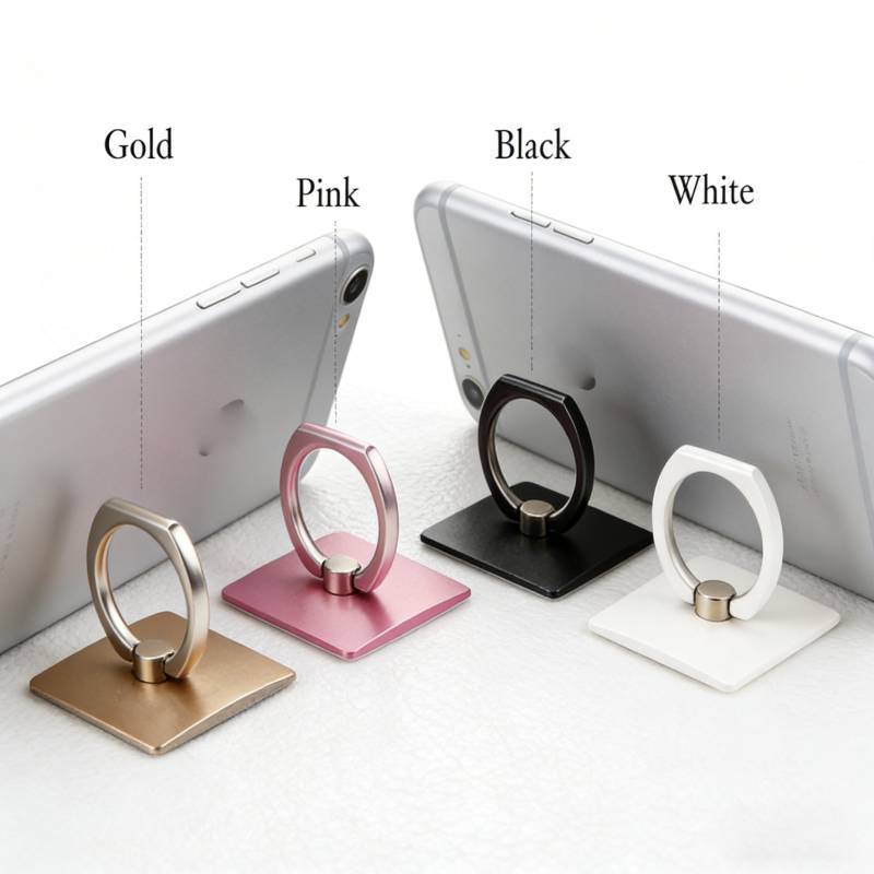 Creative Square Phone Ring Holder With Zinc Alloy Ring For Universal Smartphones