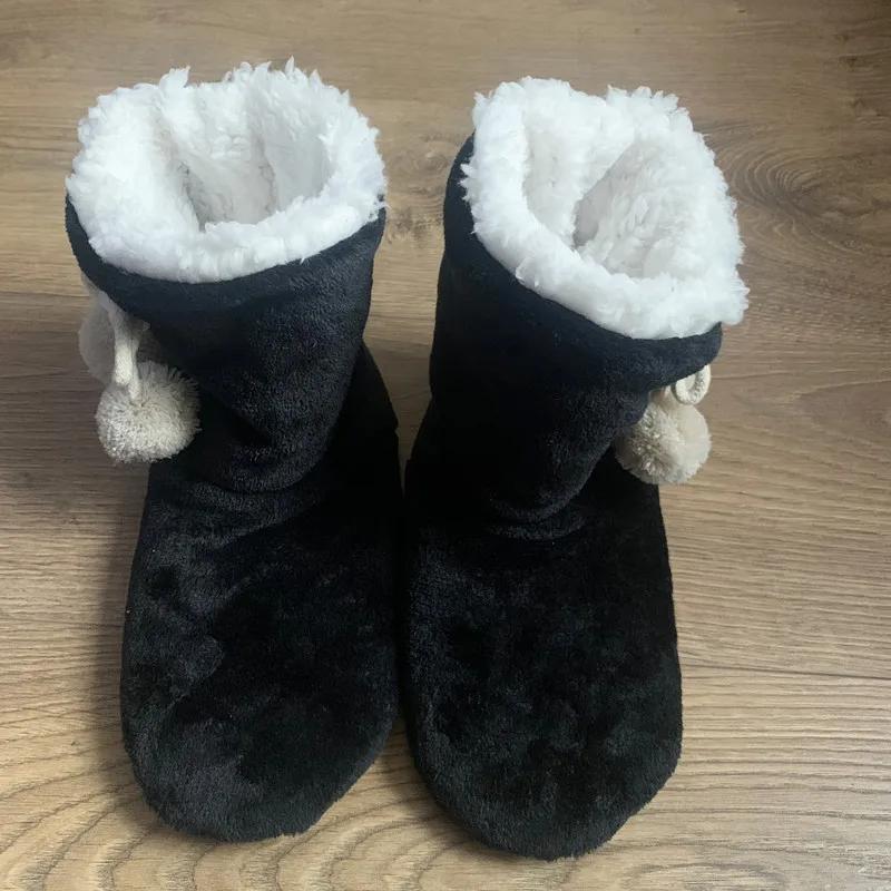 Womens Fluffy Slippers Christmas Winter Floor Shoes Indoor Home Fur Plush Anti Skid Non Slip Soft Warm Female Boots 2024 New