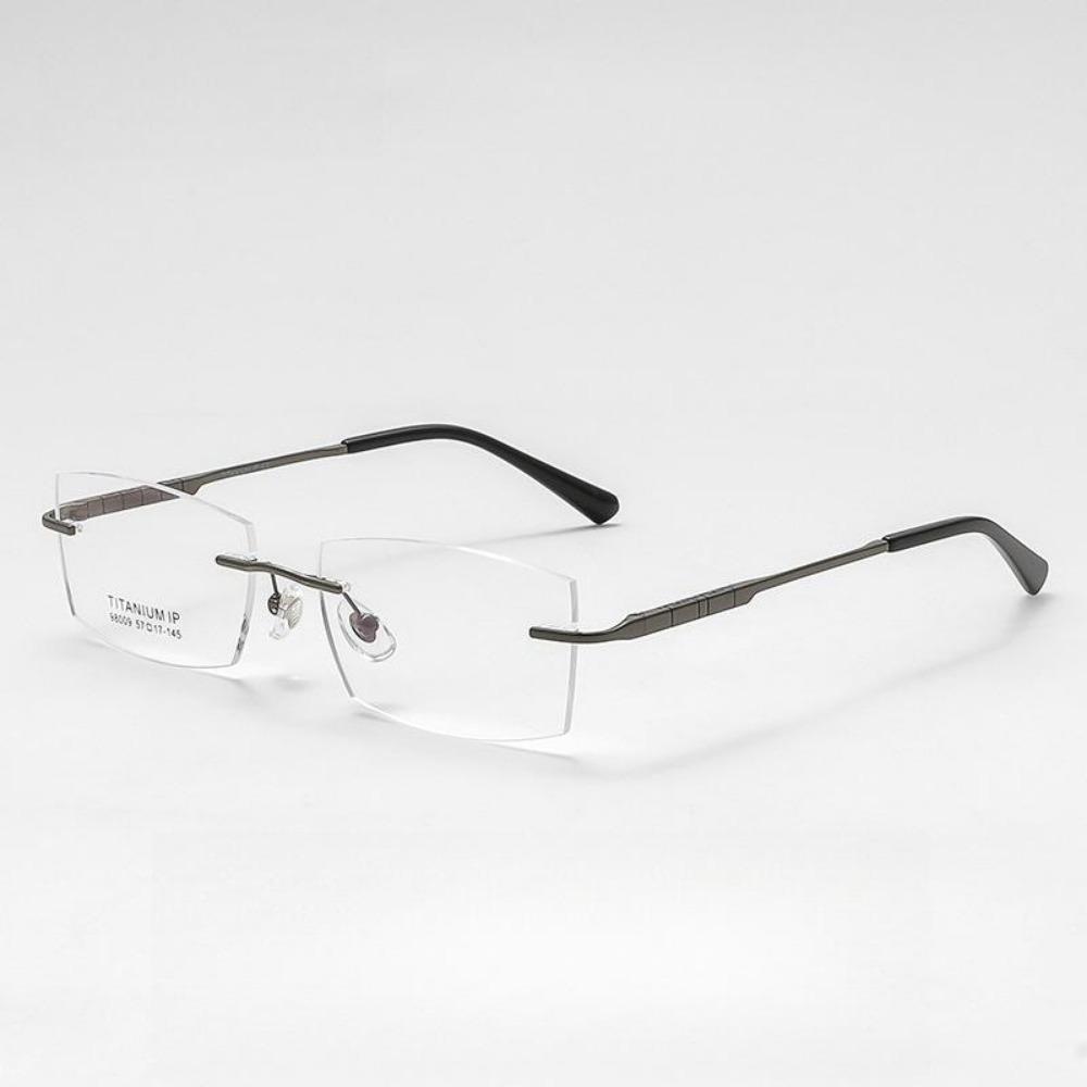 YIMARUILI Pure Titanium Myopia Hyperopia Progressive Men Rimless Glasses With Anti-reflective Anti-scratch Lenses Eyewear Women