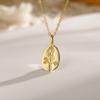 Gold French Style Necklace Silver Sweater Chain Oval Pendent Fashion Jewelry  Daily Life