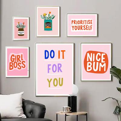 Girl Boss Quote Posters Independent Woman Power Canvas Painting Prints Inspirational Quotes Pictures for Living Room Home Decor