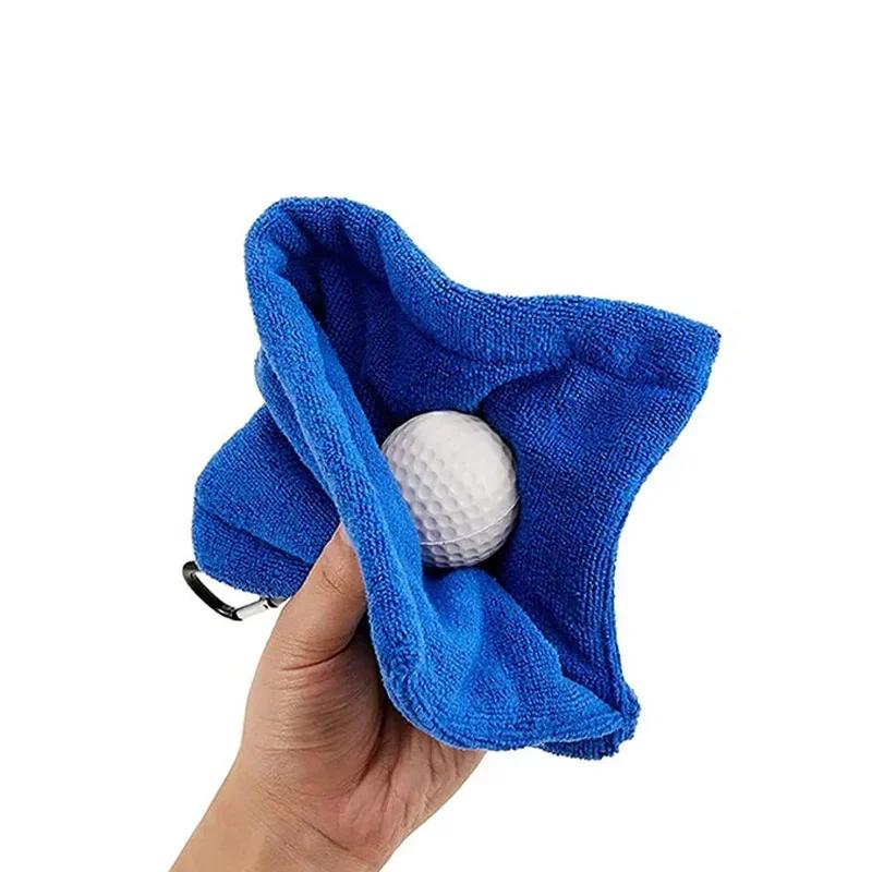 PGM Square Microfiber Golf Ball Cleaning Towel with Carabiner Hook Water Absorption Cleaner Club for Head Wipe Cloth Clean MJ002