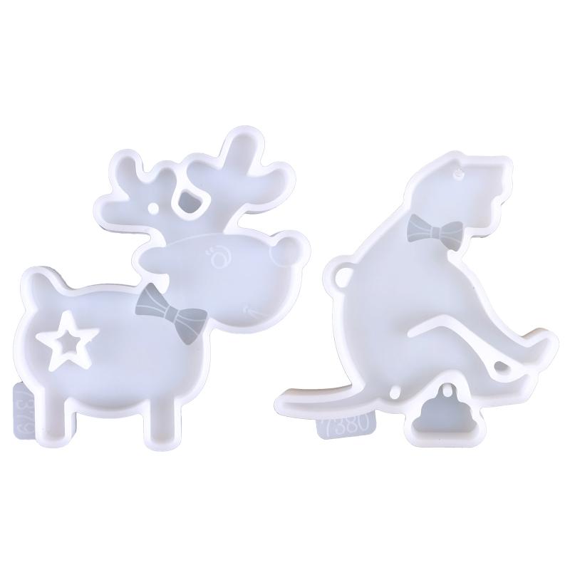 Puppy Wall Hanging Epoxy Mold Diy Keychain Pendant Wall Decoration Christmas Elk Ornament for Key Pendant Silicone Mold