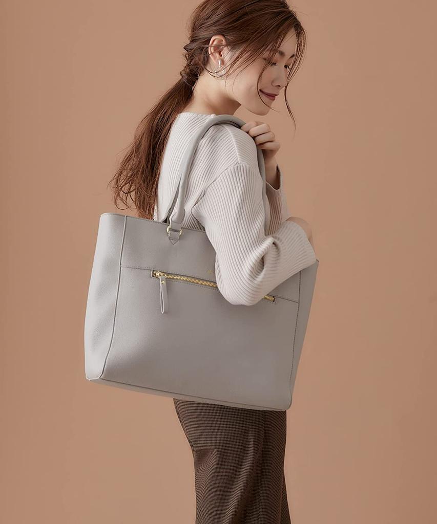 Legato Largo LG-U0051Z Women's 2-Way Tote Bag, A4 Size, Laptop Storage, and Multiple Storage, Camel