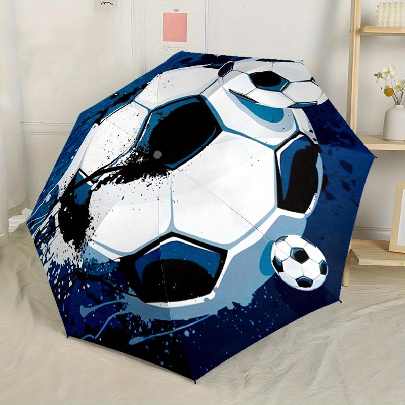 Football Blue Umbrella Compact Lightweight Retractable 8Rib Design For Outdoor Adventures And Festive Gifts Y70