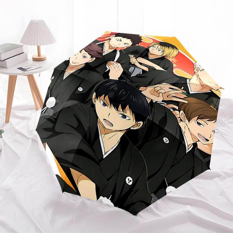 

1pc Haikyuu!! Inspired Umbrella Automatic Opening & Closing, Portable 3-Fold Design, 8-Bone Iron Frame, Outdoor, Perfect Gift for Fans, Travelers, Dai
