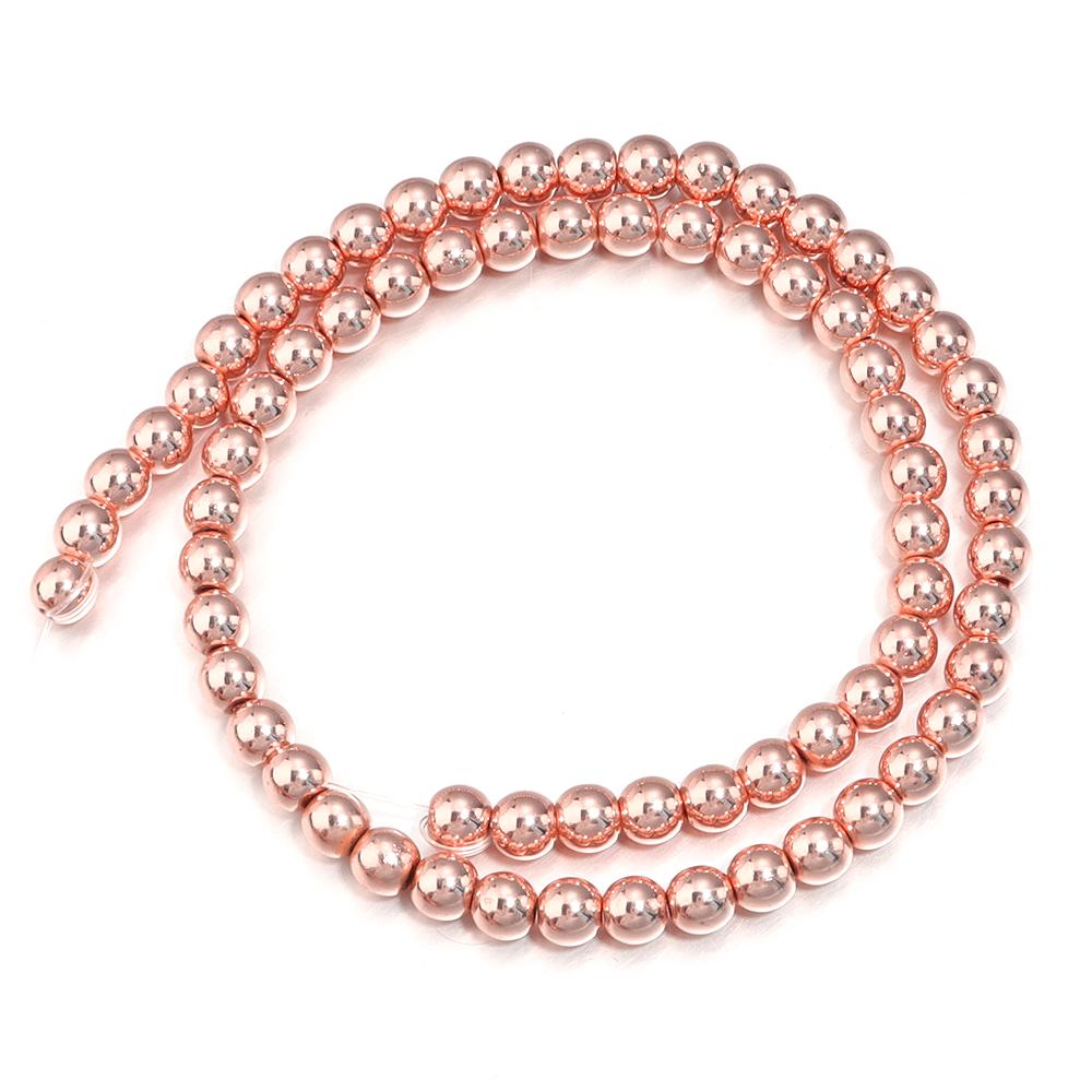 2 3 4 6 8 10mm Rose Gold Natural Hematite Stone Beads Round Loose Beads For DIY Jewelry Making Bracelets Necklace Accessories