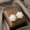 Damen Perlen Blütenkugel Ohrringe Lange Blumenkugel Ohrringe DIY Ohrbügel Party Schmuck