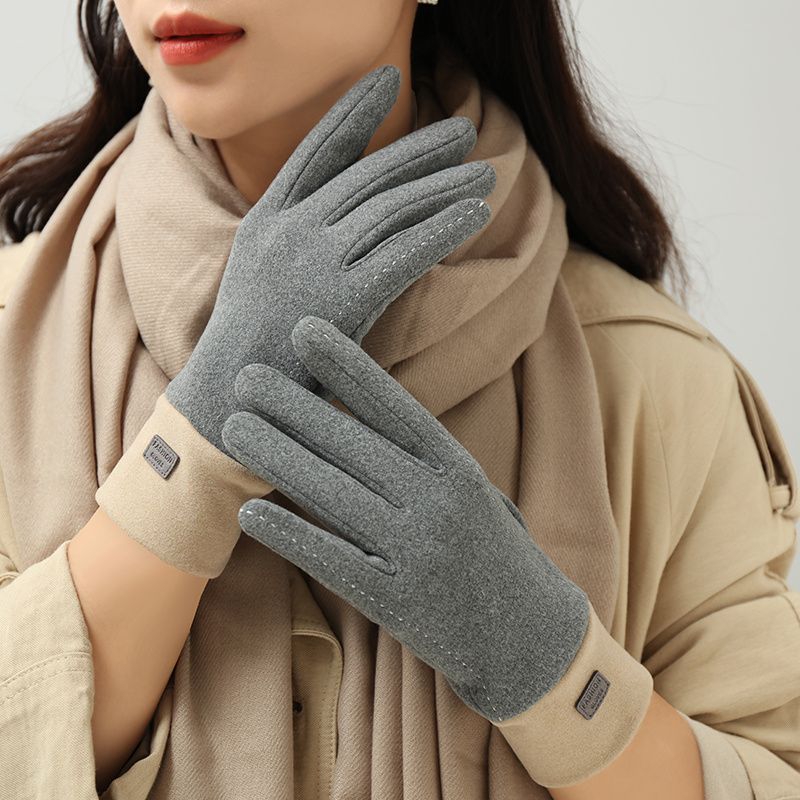 Gloves Women's Winter Velvet Warm Cute Cold Touch Screen Riding Driving New Velvet Gloves