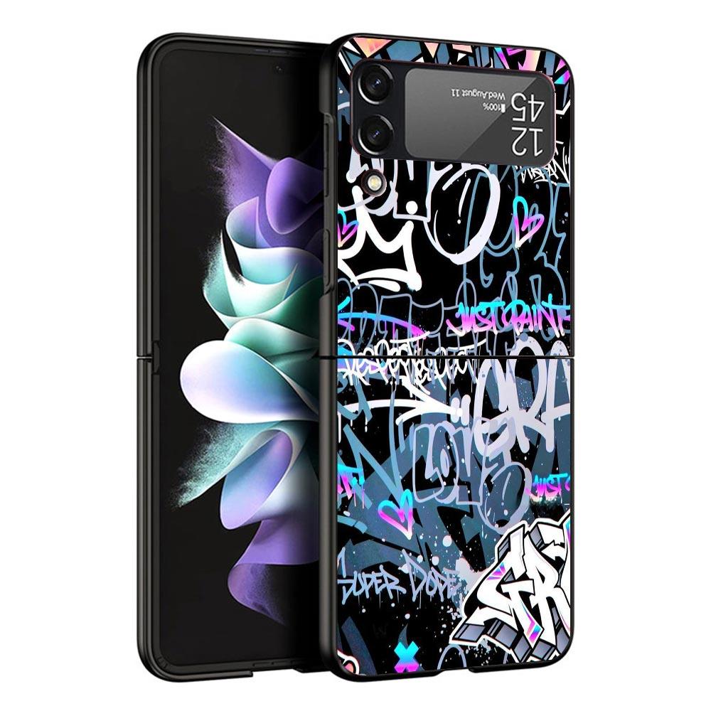 Graffiti Fashion Cool Case For Samsung Galaxy Z Flip 7 6 5 4 3 z Flip7 Flip6 Flip5 Flip4 5G Phone Cover Flip3 Folding Coque