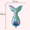 Folia aluminiowa Syrenka Balon Cartoon Gradient Syrenka Ogon Strona Dekoracji Balon