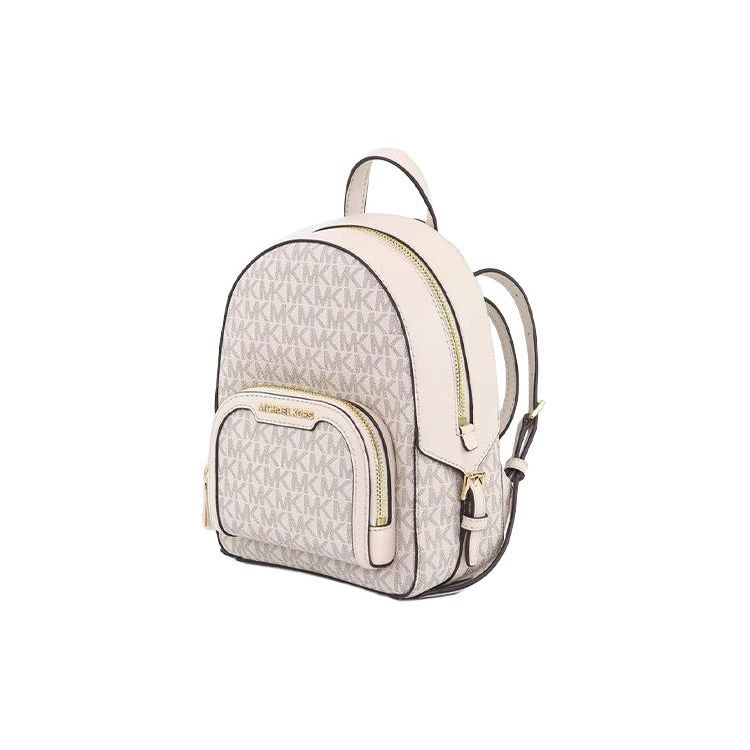 Michael Kors Jaycee Classic Monogram Batoh na zip PVC Mini Dámský batoh Světle krémový 35T2G8TB1B-LT-CRM-MULTI