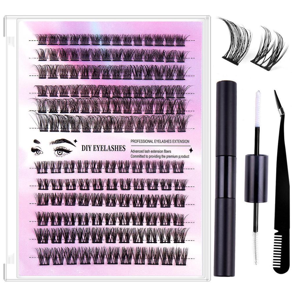 European & American Style Natural Fluffy False Eyelash Set, Single Cluster, Large Capacity Eyelash Extensions