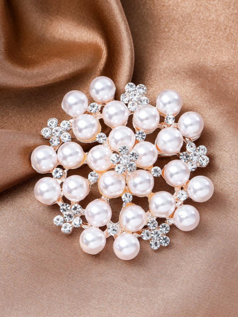 1PC Women's Fashion Temperament, Multiple Types of Geometric Imitation Pearl Brooch Accessories, Party Holiday Gifts