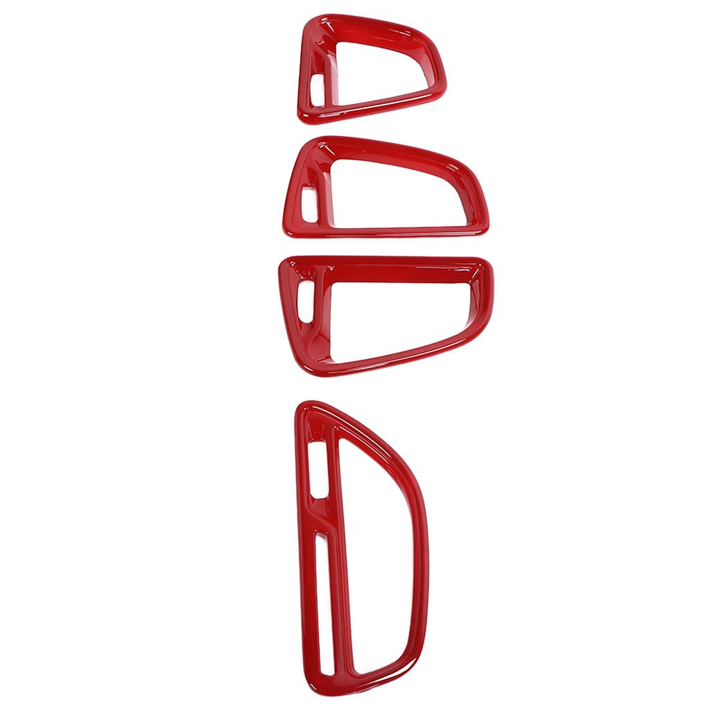 4 Stück Mittelkonsole Luftausströmer Dekorabdeckung Zierleiste Ersatz für Dodge Challenger 2015‑2021 Rot