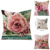 Beautiful Flower Printed Cushion Cover With Splash Waterproof Design For Home Decor