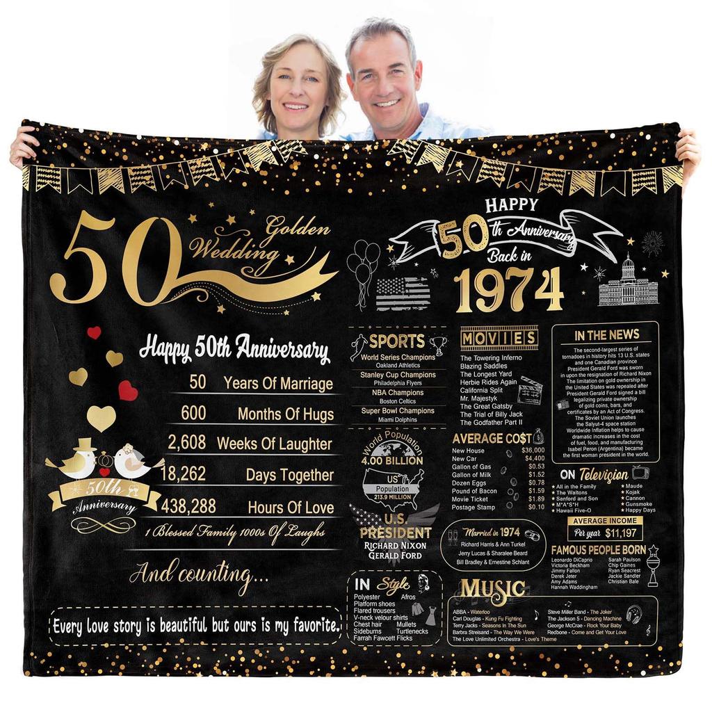 40Th Anniversary Wedding Blanket Flannel Soft Comfortable Home Blanket Warm Blanket Couple Memorial Gift