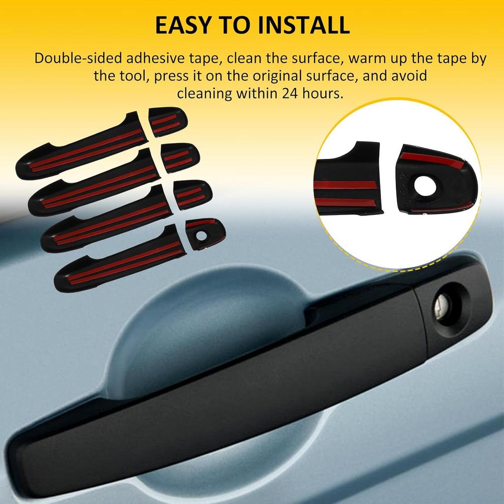 OCPTY 4PCS Door Handle Covers for 2012-2017 for Toyota Camry Exterior Driver Side & Passenger Side Car Door Handle Covers Trim Kit Black