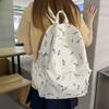 Cute Tulip And Floral Pattern Student Leisure Backpack For School And Daily Use