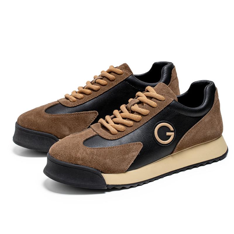 

Горячая распродажа винтажные коричневые кроссовки мужские на платформе дизайнерские туфли осенние замшевые кожаные повседневные кроссовки мужские удобные спортивные туфли 39