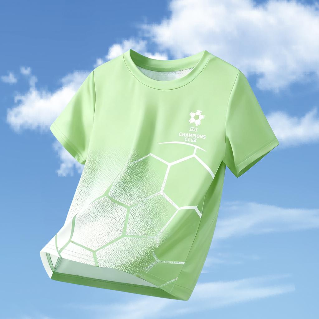 Kids Clothes Football Jersey Short Sleeve T-Shirt Boys Girls Clothes 2-14y Outdoor Quick Drying Soccer Shirt Casual Children Top
