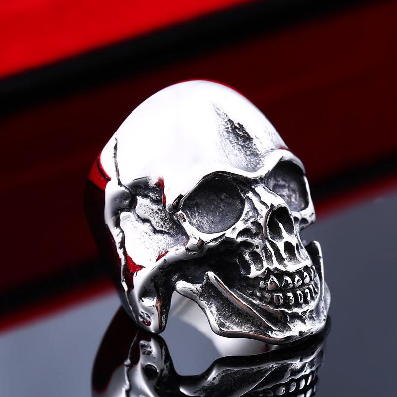 Titanium Steel Men's Domineering Punk Skull Ring