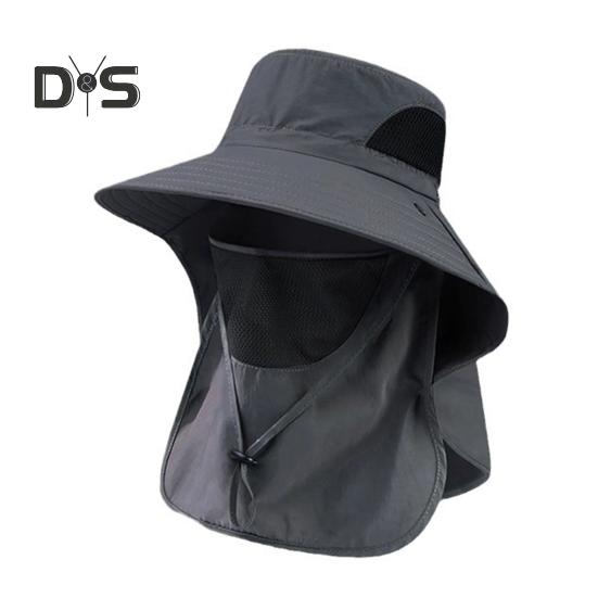 Wide Brim Bucket Hat UPF 50+ UV Protection Sun Hat Summer Outdoor Fishing Visor Hat with Neck Flap And Face Guard for Camping Hiking Gardening