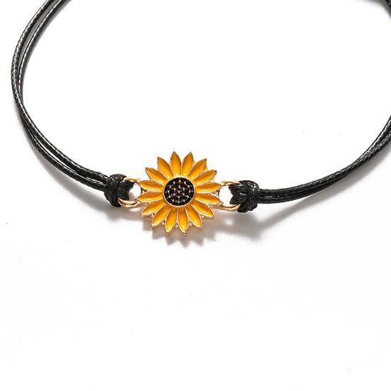 2 Stück Damen Mädchen Sonnenblume verstellbare Armbänder Freundschaft Schmuck Dekoration