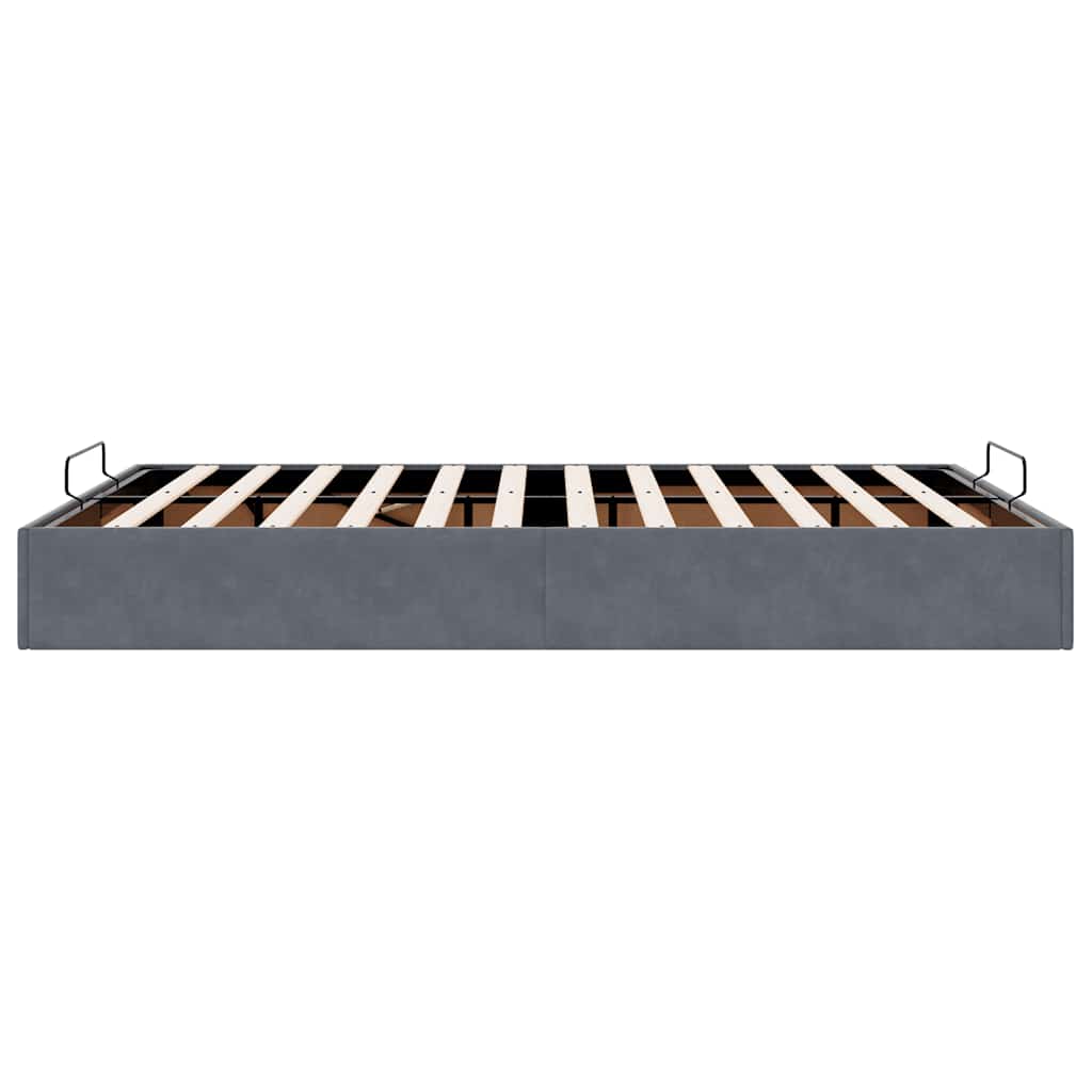 Ottoman Bed without Mattress Dark Grey 140x190 cm Velvet