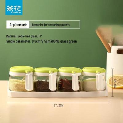 Glass Spice Jar and Oil Bottle Set