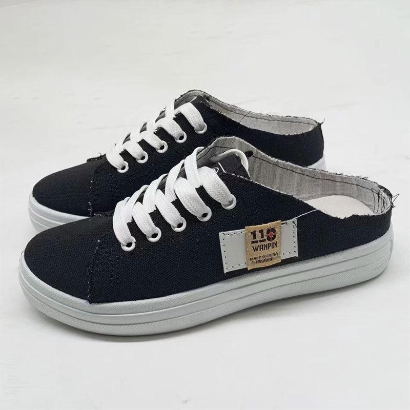 2025 Women's Canvas Shoes: New Korean Style, Flat Thick Sole, Summer Versatile White Shoes, Trendy for Female Students