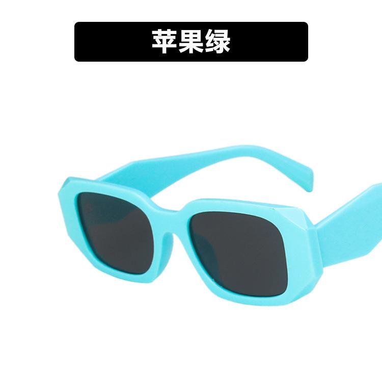 

P Home Необычные квадратные солнцезащитные очки 2021 Женские солнцезащитные очки с большим лицом Персонализированные солнцезащитные очки Metal hinge яблочный зеленый