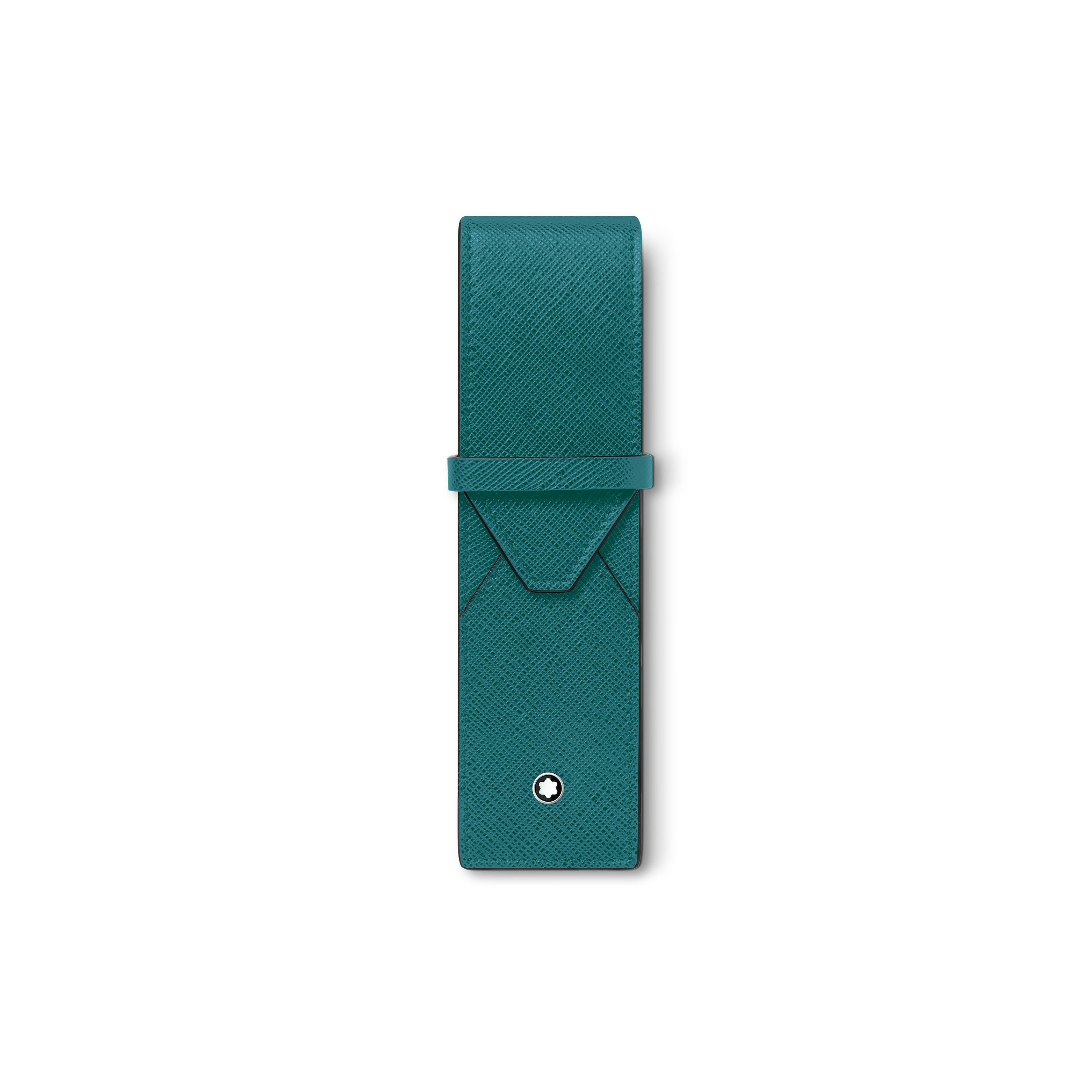 

Montblanc Artisan Series Hexagonal White Star Logo Solid Color Grain Leather Pen Pouch Unisex Pouch Turquoise MB131747 Gift Set(Basic Set+Box+Shopping Bag)